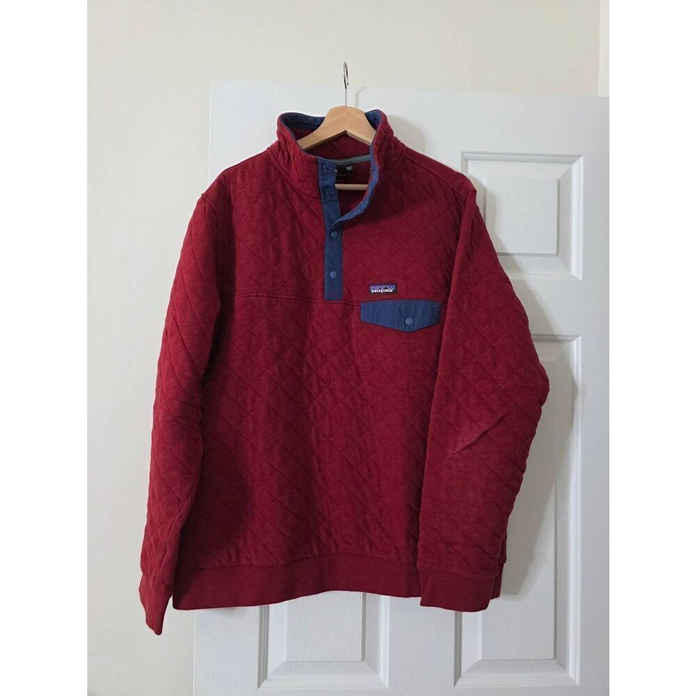 Patagonia Men's Organic Cotton Quilt Snap-T® Pullover L Red